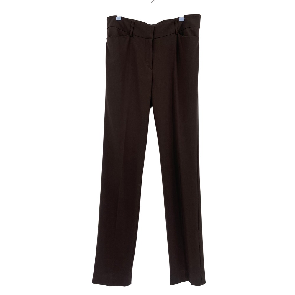 Piazza Sempione Uma Trousers Women IT 46 Brown Wool Blend Straight Leg
